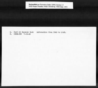 Thumbnail for Card File on Art-Looting Suspects > RECORDS OF THE AMERICAN COMMISSION FOR THE PROTECTION AND SALVAGE OF ARTISTIC AND HISTORIC MONUMENTS IN WAR AREAS (THE ROBERTS COMMISSION), 1943-1946