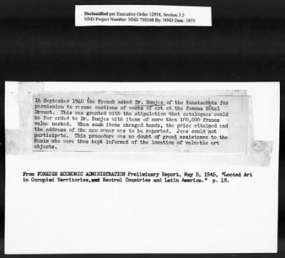 Thumbnail for Card File on Art-Looting Suspects > RECORDS OF THE AMERICAN COMMISSION FOR THE PROTECTION AND SALVAGE OF ARTISTIC AND HISTORIC MONUMENTS IN WAR AREAS (THE ROBERTS COMMISSION), 1943-1946