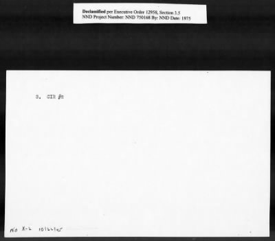 Thumbnail for Card File on Art-Looting Suspects > RECORDS OF THE AMERICAN COMMISSION FOR THE PROTECTION AND SALVAGE OF ARTISTIC AND HISTORIC MONUMENTS IN WAR AREAS (THE ROBERTS COMMISSION), 1943-1946