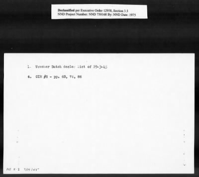 Thumbnail for Card File on Art-Looting Suspects > RECORDS OF THE AMERICAN COMMISSION FOR THE PROTECTION AND SALVAGE OF ARTISTIC AND HISTORIC MONUMENTS IN WAR AREAS (THE ROBERTS COMMISSION), 1943-1946