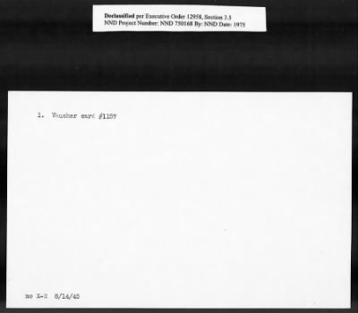 Thumbnail for Card File on Art-Looting Suspects > RECORDS OF THE AMERICAN COMMISSION FOR THE PROTECTION AND SALVAGE OF ARTISTIC AND HISTORIC MONUMENTS IN WAR AREAS (THE ROBERTS COMMISSION), 1943-1946