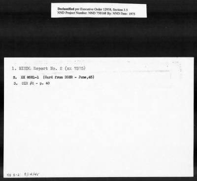 Thumbnail for Card File on Art-Looting Suspects > RECORDS OF THE AMERICAN COMMISSION FOR THE PROTECTION AND SALVAGE OF ARTISTIC AND HISTORIC MONUMENTS IN WAR AREAS (THE ROBERTS COMMISSION), 1943-1946