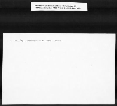 Thumbnail for Card File on Art-Looting Suspects > RECORDS OF THE AMERICAN COMMISSION FOR THE PROTECTION AND SALVAGE OF ARTISTIC AND HISTORIC MONUMENTS IN WAR AREAS (THE ROBERTS COMMISSION), 1943-1946