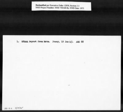 Thumbnail for Card File on Art-Looting Suspects > RECORDS OF THE AMERICAN COMMISSION FOR THE PROTECTION AND SALVAGE OF ARTISTIC AND HISTORIC MONUMENTS IN WAR AREAS (THE ROBERTS COMMISSION), 1943-1946