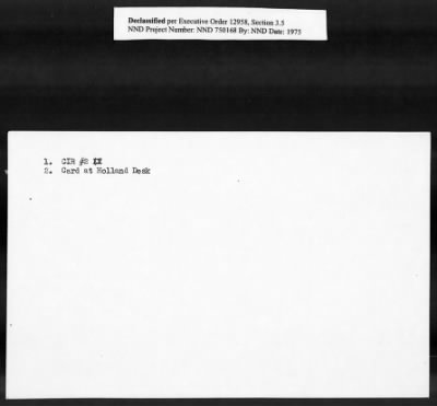 Thumbnail for Card File on Art-Looting Suspects > RECORDS OF THE AMERICAN COMMISSION FOR THE PROTECTION AND SALVAGE OF ARTISTIC AND HISTORIC MONUMENTS IN WAR AREAS (THE ROBERTS COMMISSION), 1943-1946