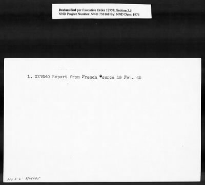 Thumbnail for Card File on Art-Looting Suspects > RECORDS OF THE AMERICAN COMMISSION FOR THE PROTECTION AND SALVAGE OF ARTISTIC AND HISTORIC MONUMENTS IN WAR AREAS (THE ROBERTS COMMISSION), 1943-1946