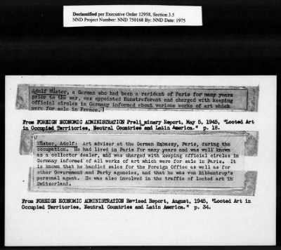 Thumbnail for Card File on Art-Looting Suspects > Card File On Art-Looting Suspects, 1943-1946