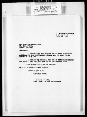 London Files > London File - Scarff And Walker Correspondence, July - September 1945