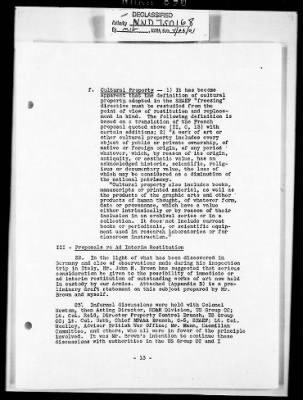 Thumbnail for Records Relating to the Restitution of Cultural Materials > Office Of Strategic Services (OSS) - Special Reports Art Unit (1 Of 7)