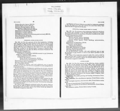 Thumbnail for Budget Records > Extra Copies Of Public Con 375-78th Cong, And Accounts And Procedures Letter No. 7901-1945 Appropriation