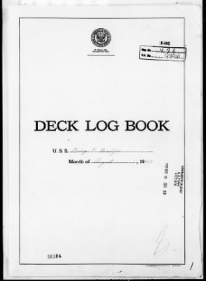 USS G E BADGER > War Diary, 8/1-31/43