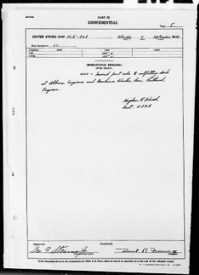 Thumbnail for USS PCE-868 > War Diary, 8/31/43 to 9/30/43