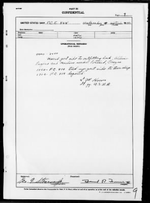 Thumbnail for USS PCE-868 > War Diary, 8/31/43 to 9/30/43