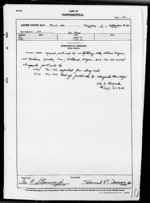 Thumbnail for USS PCE-868 > War Diary, 8/31/43 to 9/30/43