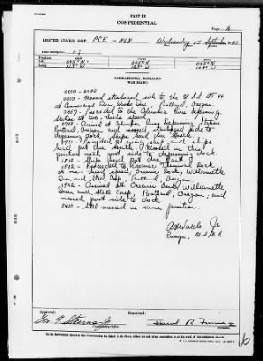 Thumbnail for USS PCE-868 > War Diary, 8/31/43 to 9/30/43