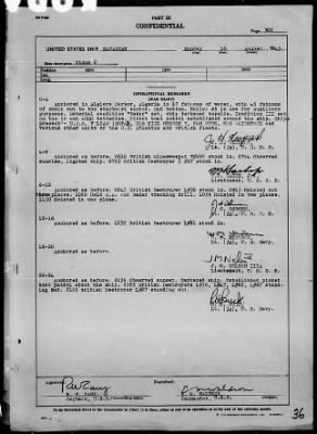 USS SAVANNAH > War Diary, 8/1-31/43 (Action Report)