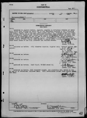 Thumbnail for USS SAVANNAH > War Diary, 8/1-31/43 (Action Report)