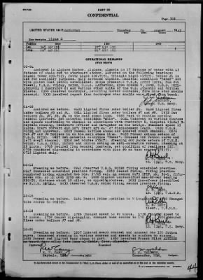 USS SAVANNAH > War Diary, 8/1-31/43 (Action Report)