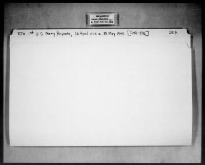 Thumbnail for MFAA Field Reports > ETO 1st U S Army Reports, 16 April 1945 & 15 May 1945 [AMG-376]