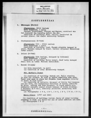 MFAA Field Reports > ETO 1st U S Army Reports, 16 April 1945 & 15 May 1945 [AMG-376]