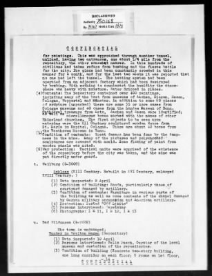 Thumbnail for MFAA Field Reports > ETO 1st U S Army Reports, 16 April 1945 & 15 May 1945 [AMG-376]