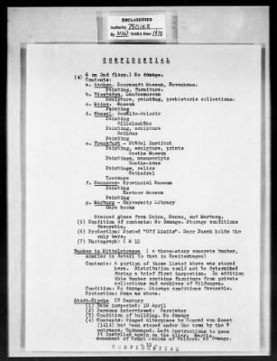 Thumbnail for MFAA Field Reports > ETO 1st U S Army Reports, 16 April 1945 & 15 May 1945 [AMG-376]