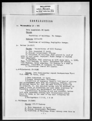 Thumbnail for MFAA Field Reports > ETO 1st U S Army Reports, 16 April 1945 & 15 May 1945 [AMG-376]