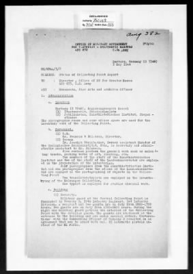 Thumbnail for MFAA Field Reports > ETO Marburg Central Collecting Point Reports, 3 May 1946 And 3 March 1946 [AMG-382]