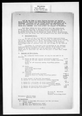 Thumbnail for MFAA Field Reports > ETO Marburg Central Collecting Point Reports, 3 May 1946 And 3 March 1946 [AMG-382]