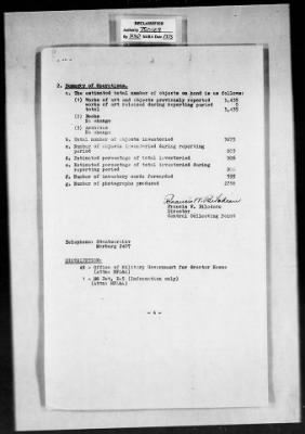 MFAA Field Reports > ETO Marburg Central Collecting Point Reports, 3 May 1946 And 3 March 1946 [AMG-382]