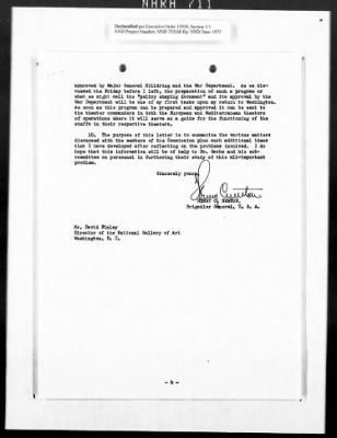 Thumbnail for Correspondence with Henry C Newton > Ex Officio Activities, American Commission For The Protection & Salvation Of Europeon Monviments Brig General Henry C Newton (NGA-DEF)