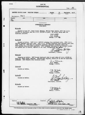 USS HALLIGAN > War Diary, 9/1-30/43