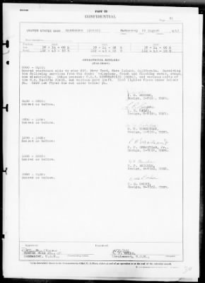 USS HAZELWOOD > War Diary, 8/1-31/43