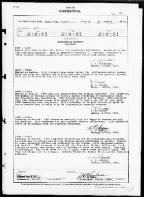 USS HAZELWOOD > War Diary, 8/1-31/43