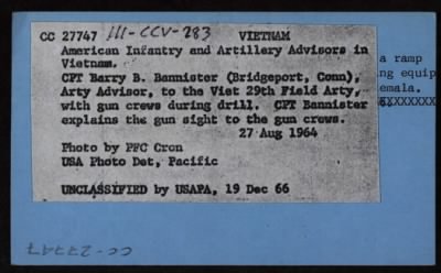 Military Assistance Command, Vietnam (MACV). Advisors > CC27747