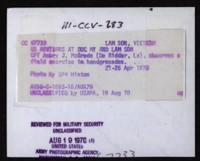 Thumbnail for Military Assistance Command, Vietnam (MACV). Advisors > CC67733