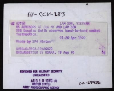 Thumbnail for Military Assistance Command, Vietnam (MACV). Advisors > CC67736