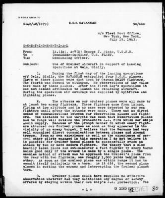 USS SAVANNAH > Action Report of Op “HUSKY”