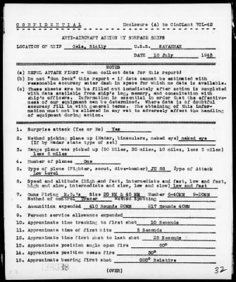 USS SAVANNAH > Action Report of Op “HUSKY”