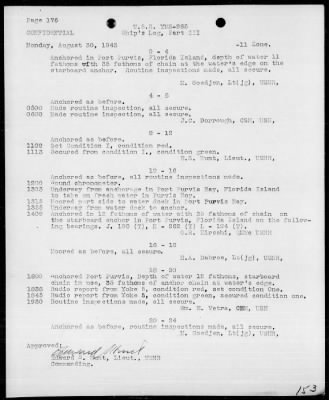 Thumbnail for USS YMS-265 > War Diary, 4/1/43 to 8/31/43