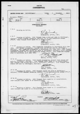 Thumbnail for USS HOBSON > War Diary, 10/1/43 to 11/30/43