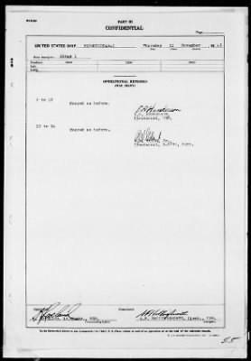 Thumbnail for USS HOBSON > War Diary, 10/1/43 to 11/30/43