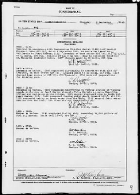 USS HAZELWOOD > War Diary, 9/1/43 to 10/31/43