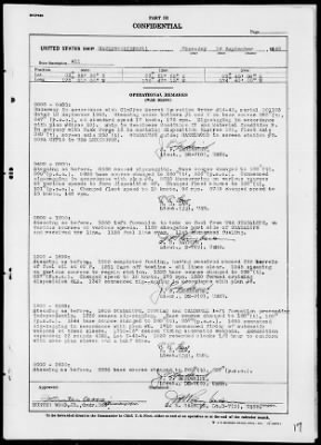 USS HAZELWOOD > War Diary, 9/1/43 to 10/31/43