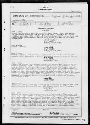 USS HAZELWOOD > War Diary, 9/1/43 to 10/31/43