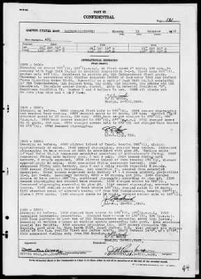 Thumbnail for USS HAZELWOOD > War Diary, 9/1/43 to 10/31/43