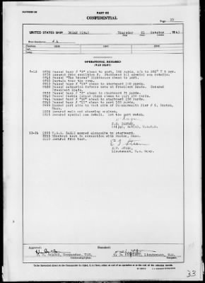 USS DORAN > War Diary, 10/1-31/43