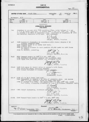 USS DORAN > War Diary, 10/1-31/43