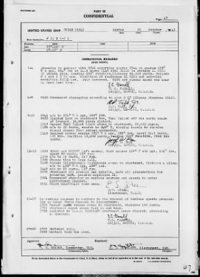 USS DORAN > War Diary, 10/1-31/43