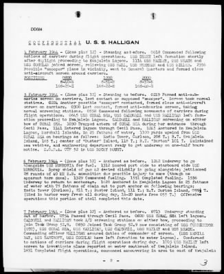 USS HALLIGAN > War Diary, 2/1-29/44